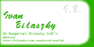 ivan bilaszky business card